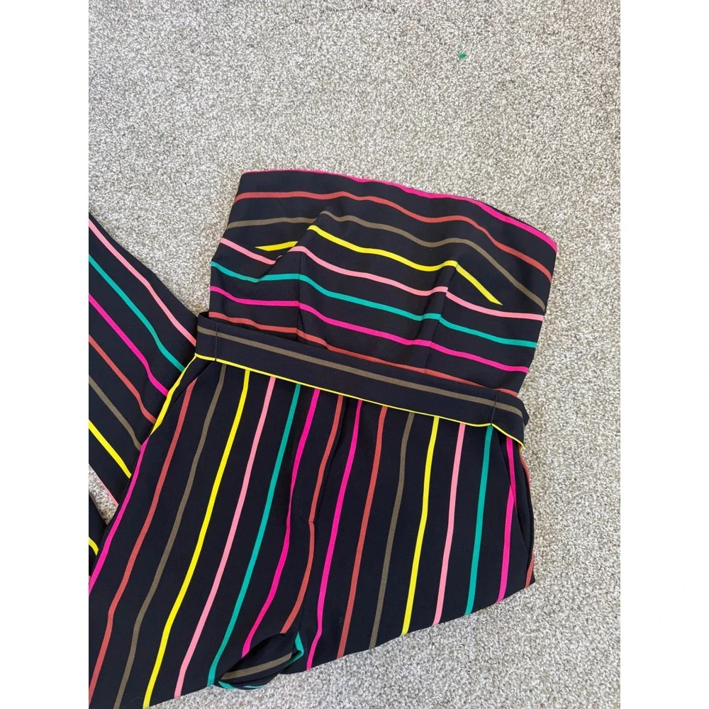 New York & Company Striped Strapless Jumpsuit Womens‎ Medium Colorful Bright